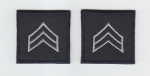 SGT Sergeant Chevron SILVER on MIDNIGHT collar patches LARGE 1.5"